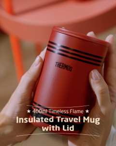 THERMOS 400ml Timeless Flame Insulated Travel Mug with Lid [JDP-401(VTRED)]