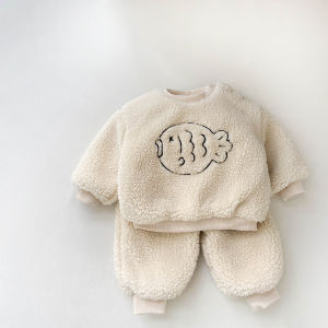 Bộ Quần Áo Bé Trai Chất Liệu Fleece Ấm Áp