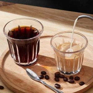 JUSTINLAU 2pcs 90/130/160/200ML Clear Coffee Cup Heat-resistant Party Cocktail Beer Cup Breakfast Milk Cappuccino Glass Cup