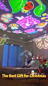 LED Rotating Projector Starry Sky Night Lamp Dynamic Ultra Clear Bedroom Bedside Night Light Multi-color Remote Control Room Decoration Star Aurora Projection Lamp Wedding Decoration