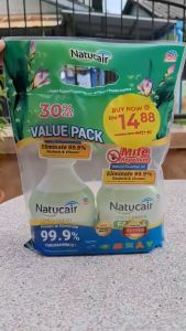 แพคคู่สุดคุ้ม400+400ml. เนเชอแคร์ แฟบริค สเปรย์กำจัดและป้องกันไรฝุ่น99.9%ฆ่าเชื้อCV. NATUCAIR FABRIC 400mL