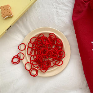 High Elasticity Red Hair Ties for Girls Baby Headwear Durable Hair Bands Festive Chinese New Year Hair Accessories