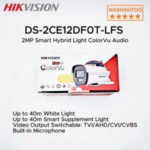 HIKVISION CCTV Security Cameras DS-2CE12DF0T-LFS 2MP Smart Hybrid Light ColorVu Audio Bullet Camera 4in1 Outdoor Built-in MIC Analog CCTV Camera Full Time Color Weatherproof NASHANTOO