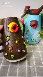 เล่นนกหัวขวาน แบบแม่เหล็ก จับหนอน สัตว์ นก ของเล่นเสริมการเรียนรู้เด็ก พร้อมส่ง