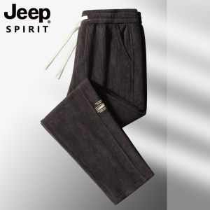 Jeep Mens Corduroy Sweatpants Straight Leg Casual plus Size Long Pants Sporty Loose Fit Fashion Urban Autumn Polyester Spandex