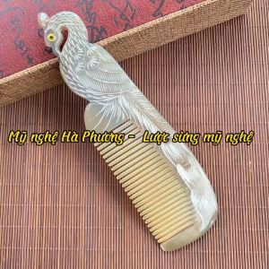 Lược sừng Công tách 2 mặt (size: M-18cm) quà tặng Thủ công mỹ nghệ