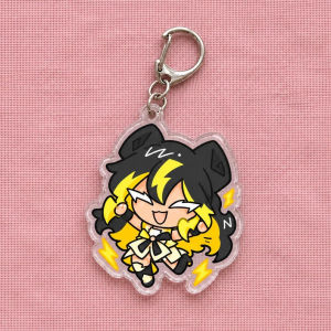 Bandai | for Cookie Run Kingdom Jade Thunderbolt Fire Spirit Cookie Game New Peripheral Acrylic KeyChain Backpack Pendant Festival Gift