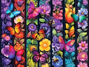 Butterfly Flowers Animal Artwork Jigsaw Puzzle 500/1000/1200/2000PCS Stress Relief Puzzle Wall Art Decor Gift