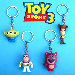 1Pcs Disney Toy Story 3 Keychain Resin Cartoon Buzz Lightyear Woody Alien Action Figure Model Toys Decoration