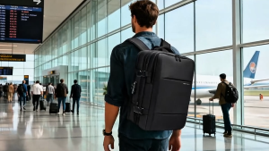 BANGE 3028-1 NEW ARRIVAL | (30.5x20x46cm 28L-40L) 1.95kg | One-Click Vacuum Compression Travel Backpack | Fits 17 inch Laptop and 12.9 inch Tablet | Anti-Theft TSA Lock | Quality Zipper | Waterproof Fabric | Expandable Large Capacity Business Bag