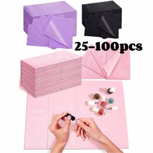 25-100pcs Nail Art Table Mats Disposable Foldable Nail Pads 3 Layers Manicure Paper for Tattoo Shop Nail Salon Use 45*32cm