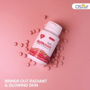 OSwell |  Gluta Maxx 60 Chewable Tablet Lychee Flavor for Skin Whitening Brightening Glowing Food Supplement FDA APPROVED