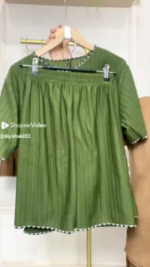 Nyonya Piyama Pokye Knit Hotpants Set Celana Pendek Polos