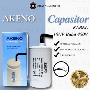 Kapasitor 10uf 450VAC Bulat Kabel/AKENO