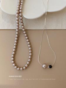 Champagne Gold Layered Pearl Necklace SUNNYZOO Afternoon Ballet French Vintage Elegance Luxury Clavicle Chain Jewelry Accessory