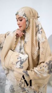 Amanah - Mukena Dewasa 2in1 Bunga Diora Laser Cut Katun Premium Travelling