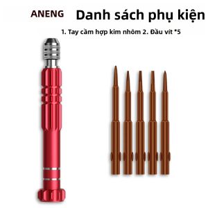 ANENG | Bộ Tua Vít Từ Tính Chính Xác 5 Trong 1 ANENG Đầu Vít Thép Hợp Kim S2 Tay Cầm Bằng Nhôm Bộ Dụng Cụ Sửa Chữa Điện Tử Đa Năng Dành Cho Kỹ Thuật Viên