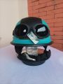 HELM RETRO NAZI DENGAN KACAMATA HITAM KOMBINASI HIJAU TOSCA MUDA. 