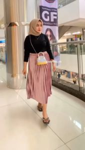 (PROMO COD) ROK PLISKE BLUDRU VELVET 7/8 PREMIUM / ROK PLISKET BLUDRU PENDEK TERMURAH DAN TERLARIS