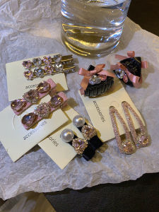 Super Shiny Pink คลิปผมรูปหัวใจสไตล์เจ้าหญิงด้านข้างผีเสื้ออุปกรณ์เสริมผม Glittery < Ne1> ตกแต่งผม