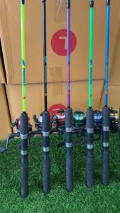 คันเบ็ดตกปลา คันสปินนิ่ง คันเบ็ด เบ็ดตกปลา ปลายท่อตัน ยาว1.5 เมตร/5FT รับน้ำหนักได้ถึง 5 kg. รอกHS200 เอ็นในตัว เวท100-250 g. ปลายท่อตัน พร้อมส่ง