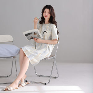 Baisina | Cotton Short Sleeve Padded Loose Wearable Night Dress