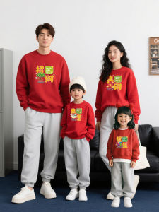 Red Family Matching Sweaters Warm Fleece Autumn Winter