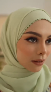 Plain Chiffon Tudung Sarung Bubble Chiffon Shawl Lace Edge Hijab Muslim Headscarf Scarf Women