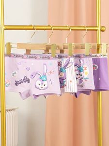 4Pcs Kids Girl Cotton Underwear Panties Breathable Girl’s Boxer Cartoon Solid Cotton Briefs Seluar Dalam Budak Perempuan 儿童内裤/儿童安全裤