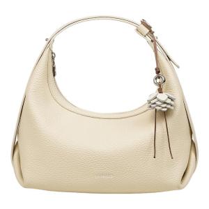 La Festin | Leather Crescent Bag White