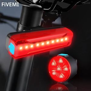 ไฟท้ายจักรยานแบบ USB ไฟ LED สำหรับจักรยาน ไฟท้ายสำหรับขี่กลางคืน ไฟเตือนเพื่อความปลอดภัย อุปกรณ์เสริมสำหรับการปั่นจักรยาน สว่างมาก กันน้ำ