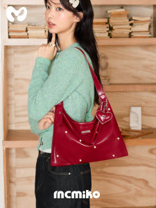 Mcmiko Iko Ballet Pearl Original Design Red Womens Underarm Bag Vintage Hobo Bag Sweet Cool Style Single Shoulder Bag
