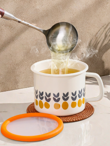 Food Grade Pig Lard Storage Jar Kitchen Use Corrosion Resistant Material High Temperature Resistant Lid with Handle Home Use