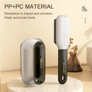 2Pcs Dense Bristle Cleaning Brush Set for Shoes and Clothes Long Handle Compact Brush Gentle Fabric Safe Stain Remover Home Us