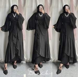 Aurora Dress Outer Ceruty / Dress Outer Terbaru Viral / Outer Dress Mewah / Luaran Muslim Terbaru