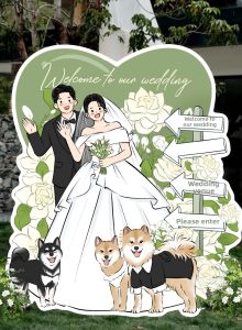 ZLVOEY | Custom Cartoon Q Version Wedding Welcome Sign