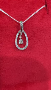 Poh Heng Jewellery 18K Timeless Loop Diamond Pendant in White Gold