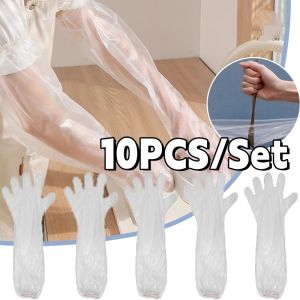 10PCS Disposable Gloves Thicken Multifunctional Waterproof Cleaning Long Gloves Food Grade Household Kitchen Tools
