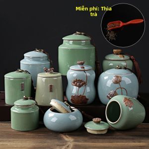 Hộp Đựng Trà Gốm Sứ Kinh Yn Hộp Đựng Đồ Lưu Trữ Di Động Hộp Đựng Trà Nhỏ Và Lớn Hộp Đựng Trà Gia Dụng Hộp Đựng Trà