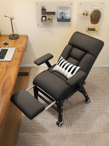 Foldable Recliner Office Nap Backrest Chair Home Dormitory Dual Purpose Computer Seat Metal Simple Modern Style Adult Use