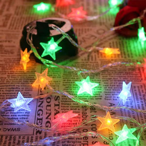 LED Star String Lights Battery Operated Fairy Lights Christmas Garland For Party Birthday Wedding Home Outdoor Patio Decoration