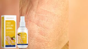Houkea Foot Peeling Spray Moisturize Nourish Remove Dead Skin Exfoliate Spray Heel Hand Calluses Remover Exfoliator Podiatry Spray 100ml