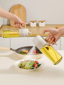 Glass Oil Bottle Spray And Pour Dual Purpose Kitchen Storage Container Leaky Proof Cooking Condiment Vinegar Sauce Sprayer