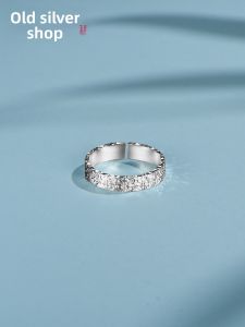 WU YUE JEWELRY | Sterling 999 Fine Ice Texture Ladys Ring