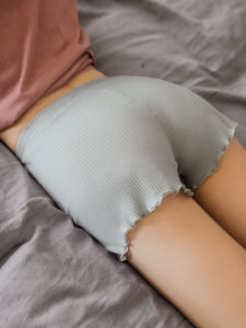 2-Pack Pure Cotton Safety Pants Fashion Tape Womens Summer Thin Loose Non-Curling with Skirt Base Shorts