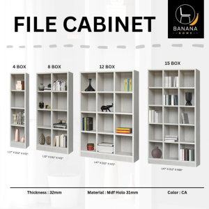 ALMARI KABINET (4/8/12/15 Petak) RAK BUKU MODEN PELBAGAIGUNA | MDF Holo 32mm | KABINET PEJABAT/SEKOLAH/STUDIO KUKUH