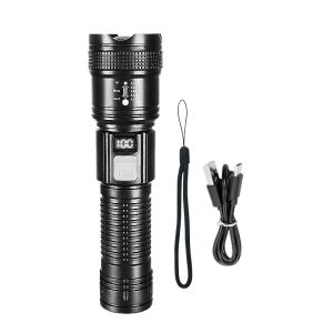 Đèn Pin LED Siêu Mạnh 2000W Sạc Type-C Dung Lượng 15000mAh Tầm Xa 6KM Đèn Pin Chiến Thuật Chống Nước Dùng Cho Săn Bắn