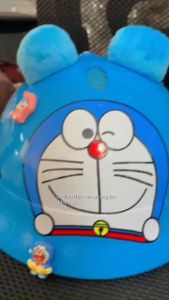 Mũ Bảo hiểm Vành Tròn Xanh Doremon kèm chamr + chong chóng