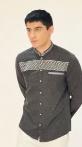 Casella Baju Koko Pria Lengan Panjang Luxury Embroidery