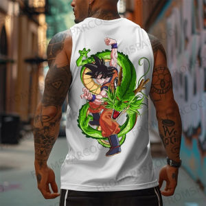 Bandai | Dragon Ball Anime Printed Cotton Tank Top Bandai Goku Surrounding Men and Women Loose Spring and Summer Fashion Sports Top